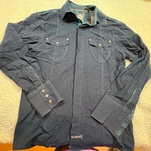 English Laundry Blaque Label Navy Blue Long Sleeve Shirt | M